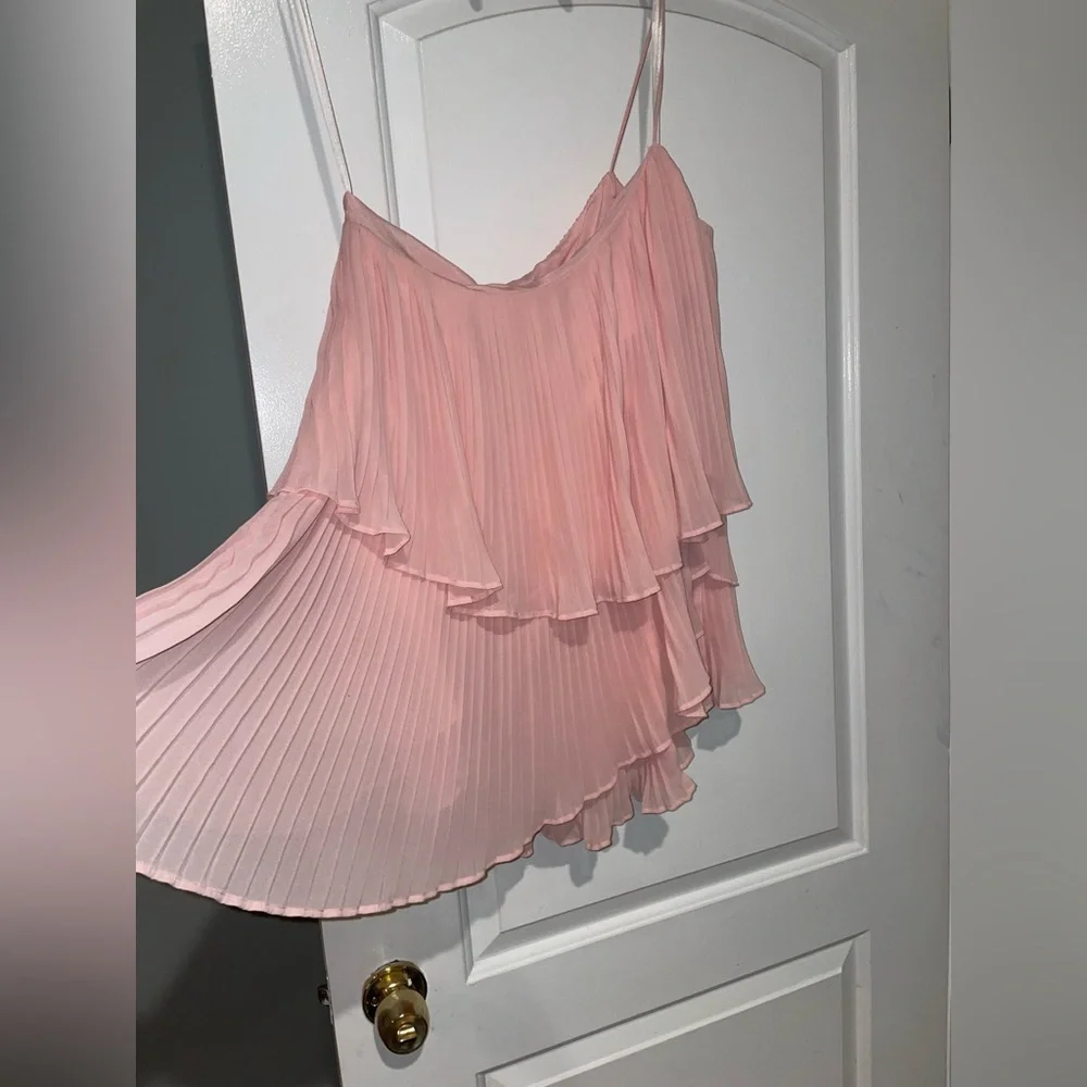 New! NBD Material Girlfriend Bubble Pink Pleated Babydoll Minidress 🎀 Medium - Picture 6 of 10